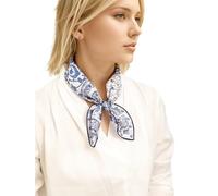 Prettystern Unisex handrolliertes SeidenHalstuch Seide Nickituch Bandana Stirntuch kleines Seidentuch für Damen Herren 04A Blau Weiß