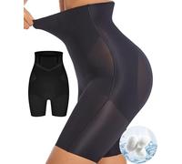 PRETTYWELL Shapewear Bauchkontrolle Shorts für Frauen Komfort Hohe Taille Body Shaper Shorts Nahtlos Kein Rollen Oberschenkel Schlanker, Schwarz, Small