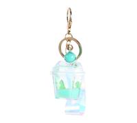 PRETYZOOM 1 Stück Obst-Schlüsselanhänger Flüssigkeit Mini-Getränk Schlüsselanhänger Bubble Tea Ornament Ästhetischer Geldbörse Halter