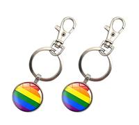 PRETYZOOM 2 Stück Bunte Gay Pride Schlüsselanhänger Regenbogen Schlüsselanhänger Anhänger Dekorative Tag Schlüsselanhänger für Erwachsene Mann Frauen (Stil 3)