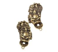 PRETYZOOM 2 Stück Goldene Messing Pixiu Schlüsselanhänger Feng Shui Glücksbringer Anhänger für Schlüssel Rucksack und Taschen Handgefertigter Charme zur Dekorativen Verzierung