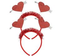 PRETYZOOM 2 Stück Valentinstag Haarbänder mit Herzpfeil Motiv Rotes Festival Stirnband aus Leichtem Angenehmem Material für Party und Hochzeit