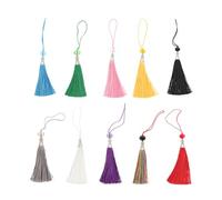 PRETYZOOM 20 Stück Polyester Taschenquasten mit Kristallperlen Dekor Leichte Anhänger zum Basteln und Dekorieren von Taschen für Selbstgemacht Schmuck und Valentinstag Zufällige Farbe