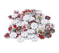 PRETYZOOM 200 Stück Bunte Holzknöpfe Pflaumenblütenform Selbstgemacht Nähzubehör Robuste Holzknöpfe zum Annähen für Kleidung Basteln und Dekoration