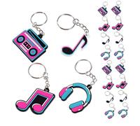 PRETYZOOM 24 Stück Musiknote Schlüsselanhänger Schlüsselringe Masse Dekorationen Für Musikpartys Weihnachtsfeier Gefälligkeiten Schlüsselbund Für Studenten Pvc