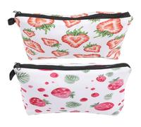 PRETYZOOM 2stücke Erdbeer-Make-up-Aufbewahrungstasche Make-up-pinselrolle mit Reißverschluss Kosmetiktasche für Teenager-mädchen Aufbewahrungstasche für Mädchen Make-up-Tasche für Reisen