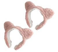PRETYZOOM 2stücke Plüsch Stirnband Haarband für Damen Gesichtsreinigung Hautpflege Make-up Styling Spa Ohrenband Komfortable Trage Soft Material