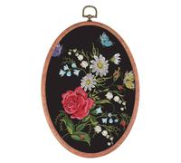 PRETYZOOM 3 Stück Elliptischer Stickrahmen 18x25cm aus Kunststoff Selbstgemacht Kreuzstich und Bastelrahmen für Handarbeiten Nähen und Wanddekoration