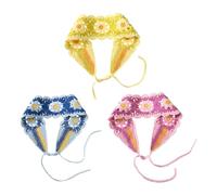 PRETYZOOM 3 Stück Gehäkelte Stirnbänder für Damen Gestricktes Haarband mit Blumenmuster Hautfreundlich Waschbar Modisches Haar Accessoire für Alltag und Party