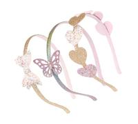 PRETYZOOM 3 Stück Kinder Haarband Mit Glitzerndem Herz Pailletten Schleife Haarreif Für Mädchen Dekoratives Stirnband Für Feste Und Partys