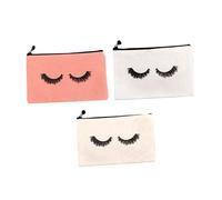 PRETYZOOM 3 Stück Make up Kulturbeutel Aus Segeltuch Mit Reißverschluss Multifunktionale Kosmetiktaschen in Weiß Beige Rosa Für Reisen Und Alltag