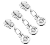 PRETYZOOM 3 Stück Metall Reißverschlussköpfe Silber für Koffer und Sportbekleidung Ersatzteile für Beschädigte Zipper Praktische Reißverschluss Ziehlaschen