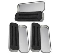 PRETYZOOM 3 Stück Rechteckiges Metall Stifteaufbewahrungsetui mit Schwamm Praktisches Multifunktionales Federmäppchen für Schule und Geschenk Einfaches Design