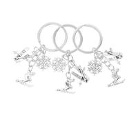 PRETYZOOM 3 Stück Skitaschen Schlüsselanhänger aus Zinklegierung Kleiner Sport Schlüsselanhänger mit Schneeflocken Dekor Taschenanhänger für Skirucksack Outdoor Skifahrer Geschenk