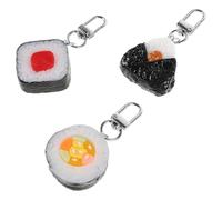 PRETYZOOM 3 Stück Sushi Schlüsselanhänger Japanisches Kunststoff Design Realistisches Sushi Motiv Leichter Taschenanhänger für Schlüssel und Rucksack