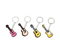 PRETYZOOM 4 Stück Gitarren Anhänger Schlüsselanhänger aus Pvc und Eisen Bunte Musikinstrument Deko für Schlüssel und Rucksack Einfache Dekoration für Alltag Zufälliger Stil