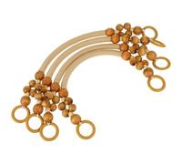 PRETYZOOM 4 Stück Holzperlen Handtaschengriffe aus Nylonseil Selbstgemacht Taschenhenkel Ersatz für Shopper Clutches Strohtaschen Naturfarben