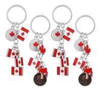 PRETYZOOM 4Er Set Schlüsselanhänger Mit Kanadischer Nationalflagge Kreative Schlüsselringe Für Familie Freunde Kollegen Alltagstasche Rucksack Deko