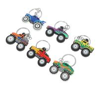 PRETYZOOM 6 Stück Cartoon Offroad Fahrzeug Schlüsselanhänger aus PVC Kompakt und Langlebig Kompatibel für Autoschlüssel und Rucksackanhänger Vielseitiges Zubehör für Damen und Herren