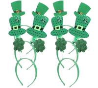PRETYZOOM 6 Stück pack Stilvolle Grüne Haarreifen mit Kleeblatt Aufdruck aus Filzstoff Leicht und Bequem für St Patrick's Day Party und Festliche Dekoration Zufälliger Stil