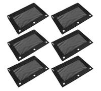 PRETYZOOM 6 Stück Teiliges Oxford Stifttaschen mit DREI Löchern Transparentes Leichtes Federmäppchen für Büro und Schule Langlebige Große Aufbewahrungstaschen für Stifte und Kleine