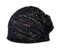 PRETYZOOM Chemo Hut Krebspatienten Schlafen Nachtmütze Hut Baumwolle Haar Turban Mütze Nacht Kopfbedeckung Haarausfall für Frauen (Schwarz)