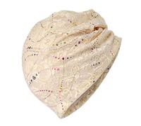 PRETYZOOM Chemo Hut Krebspatienten Schlafen Nachtmütze Hut Baumwolle Haar Turban Mütze Nacht Kopfbedeckung Haarausfall Hut für Frauen (Beige)