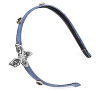 PRETYZOOM Damen Haarreif Jeans Stirnband Schmetterling Denim Stoff Dehnbar Haarband Alltag Party Accessoire