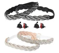PRETYZOOM Elastische High Heel Schuhriemen Abnehmbare und Dekorative Schnürsenkel 4 Stück mit Strass aus Geflochtenem Pu Band für Damen High Heels im Alltag