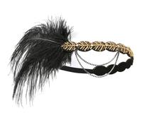 PRETYZOOM Flapper Stirnband Kopfschmuck Damen Gold mit Strasssteinen Feder für 20 Stück Jahre Hochzeit und Cocktailpartys 1 Stück