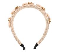 PRETYZOOM Haarband mit Muscheln und Perlen Breites Natürliches Stirnband aus Baumwollseil Hautverträglich für Damen und Mädchen Leichter Strand Look Langlebiger Haarschmuck