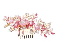 PRETYZOOM Haarkamm mit Perlen und Blumen 6,1 Zoll Bruchfester Brauthaarschmuck für Damen Geeignet für Geburtstage und Festliche Anlässe