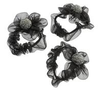PRETYZOOM Haarring 3 Stück Sonnenblume Netz Haargummi Elastisch Blumen Haarschmuck Für Mädchen Ponytail Hochsteckfrisur Alltag Party