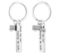 PRETYZOOM Kreativer Schlüsselanhänger Schulbus Fahrer Geschenk Sicheres Fahren Schlüsselring 2 Stück Für Auto- Und Hausschlüssel Dekoration