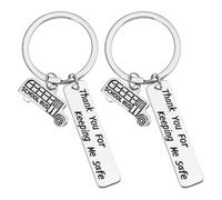 PRETYZOOM Kreativer Schulbus Schlüsselanhänger Safe Driving Schlüsselring Aus Legierung Für Auto Rucksack Handtasche Dekoration Geschenk Für Fahrer