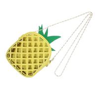 PRETYZOOM Lustige Frucht Moderate Kapazität mit Kettenriemen Pu und Polyester Handytasche Damen Umhängetasche in Ananasform als Schulter oder Crossbody Tasche für Alltag und Dating