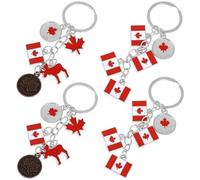 PRETYZOOM Schlüsselanhänger Kanada Flagge Symbol Schlüsselanhänger Ringe Männer Frauen Dekorationen Schlüsselring Geldbörse Handtasche Rucksack Tasche 4 Stück (Stil 1 + 2 Je 2 Stück)