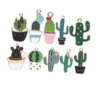 PRETYZOOM Teiliges Cartoon Kaktus Schlüsselanhänger aus Legiertem Kreative Pflanzen anhänger Langlebig und Handgefertigt als Schmuckzubehör für Taschen DIY Basteln Glücksbringer für Frauen