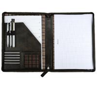 Pride and Soul Schreibmappe A4 im Vintage Look mit Karo-Futter aufgera