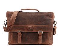 Pride and Soul 47139 Business Umhängetasche CLOUD aus echtem Leder, braun, ca. 28,5 x 37,5 x 13 cm