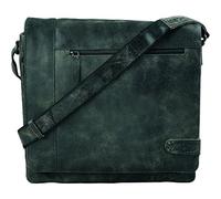 Pride and Soul 47156 - Umhängetasche Jumper, aus echtem Leder, schwarz 34 | Ledertasche mit Deckelklappe & Klettverschluss, Schultertasche Echt Leder, schwarze Collegetasche mit Schultertragegurt