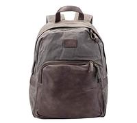 Pride and Soul 47301 Rucksack SENSATION, Laptoprucksack für Notebooks bsi 15 Zoll, Businessrucksack grau mit brauner Vortasche