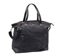 Pride & Soul Reisetasche ALL NIGHT Canvas-Lederimitat-Mix Damen Schwarz ca. 44×46×21 cm