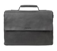 Pride and Soul Laptoptasche Percent 47261 – Echtleder-Schultertasche, 15" Laptop, Grau, 39x28x12 cm