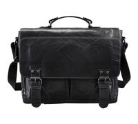Pride and Soul Baggie Aktentasche Leder 35 cm Laptopfach schwarz