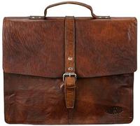 Pride & Soul Aktentasche JAYDEN Außenmaße: 37 x 32 x 7 cm (B x H x T) Schnalle Leder braun