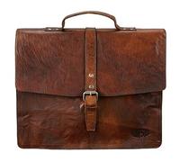 Pride & Soul Aktentasche JAYDEN Außenmaße: 37 x 32 x 7 cm (B x H x T) Schnalle Leder braun