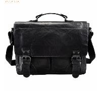 Pride & Soul Umhängetasche Baggie Bag XL 420x320x100mm Leder schwarz