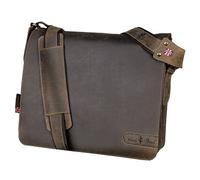 Pride & Soul Umhängetasche BEN 35 x 29 x 11 cm (B x H x T) Klettverschluss zwei Fächern, Hauptfach mit Handytasche, Einsteckfach, gepolstertem Laptopfach Leder braun