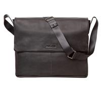 Pride and Soul 47532 - Umhängetasche URBAN, Notebooktasche für 12" Laptops, Laptoptasche aus Echt Leder, Tasche für Büro und Freizeit, Schultertasche ca. 30 x 38 x 8 cm, Schwarz